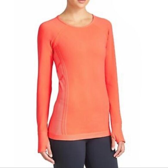 Athleta Orange Long Sleeve Neothermal Top M - Picture 1 of 5